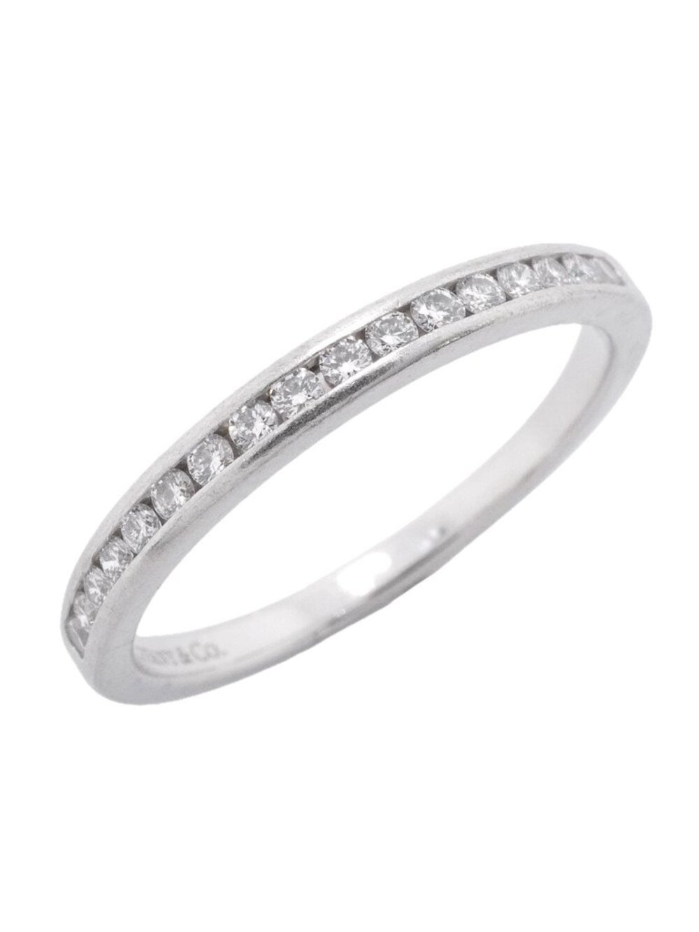 Tiffany & Co Ring Channel Setting Half Eternity Platinum Diamond